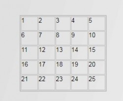 Grid 1 to 25